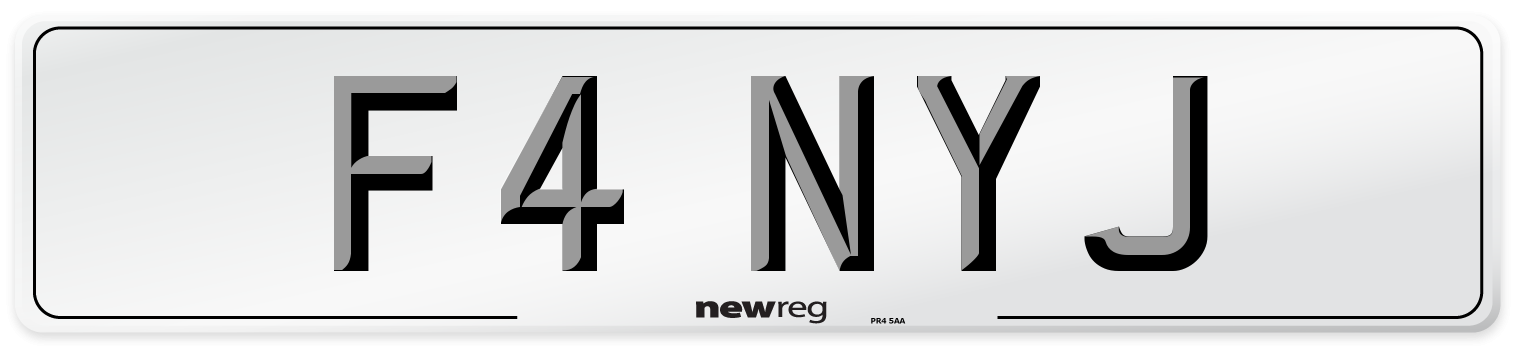 F4 NYJ Number Plate from New Reg